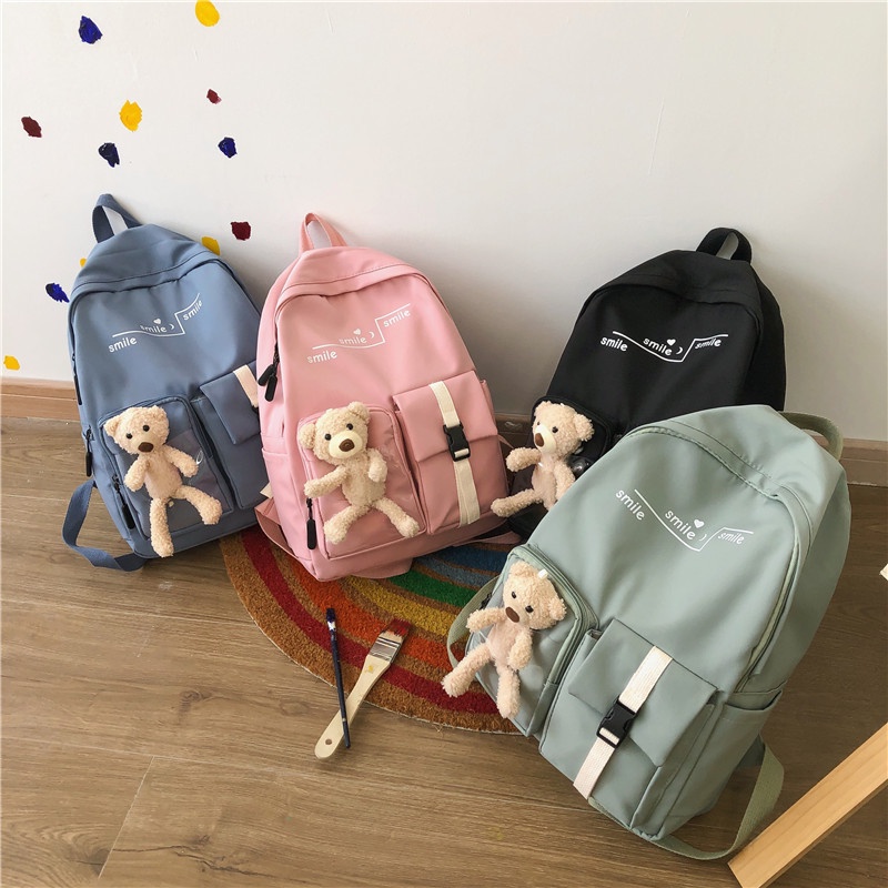 Ba lô ulzzang màu trơn phong cách đơn giản, cặp đi học cho học sinh sinh viên thời trang unisex R5513