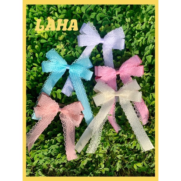 Kẹp tóc vải mix ren xinh xắn