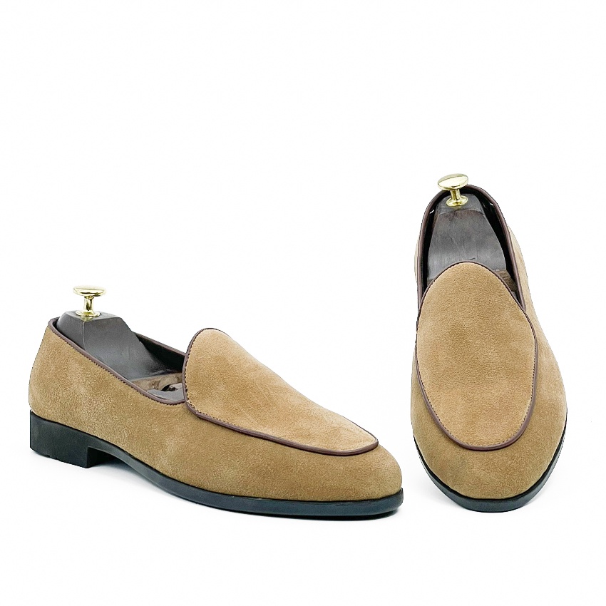 Giày lười nam da bò thật kiểu dáng Belgien Loafer bảo hành 12 tháng - Mã T72