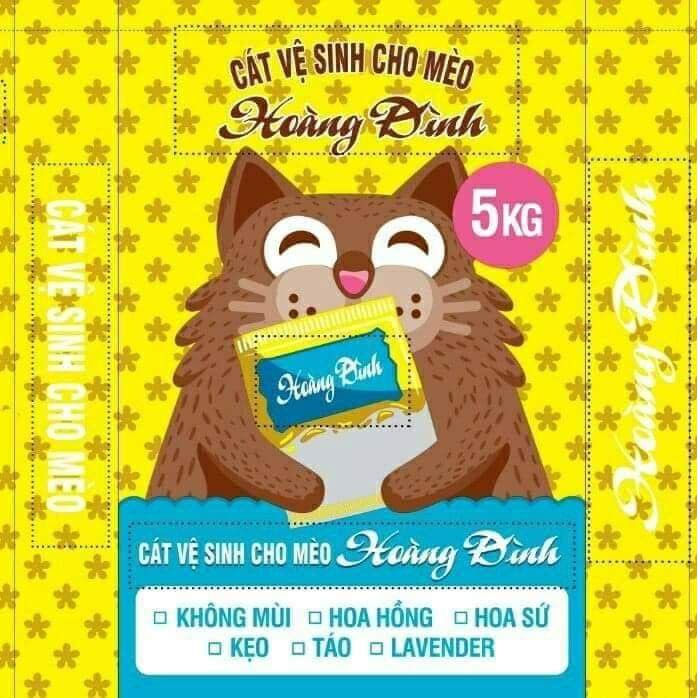 Cát vệ sinh cho mèo giá rẻ Hoàng Đình không mùi 5kg