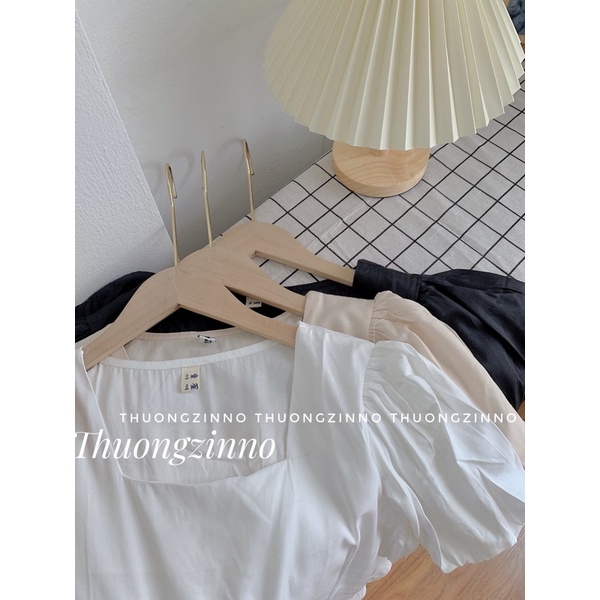 [Ảnh thật/Video]Váy babydoll cộc tay ba tầng chất lụa Hàn Váy thiết kế Hàn Quốc