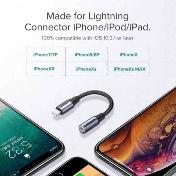 Cáp chuyển từ Lightning sang 3.5mm Ugreen 30756 - Hàng chính hãng