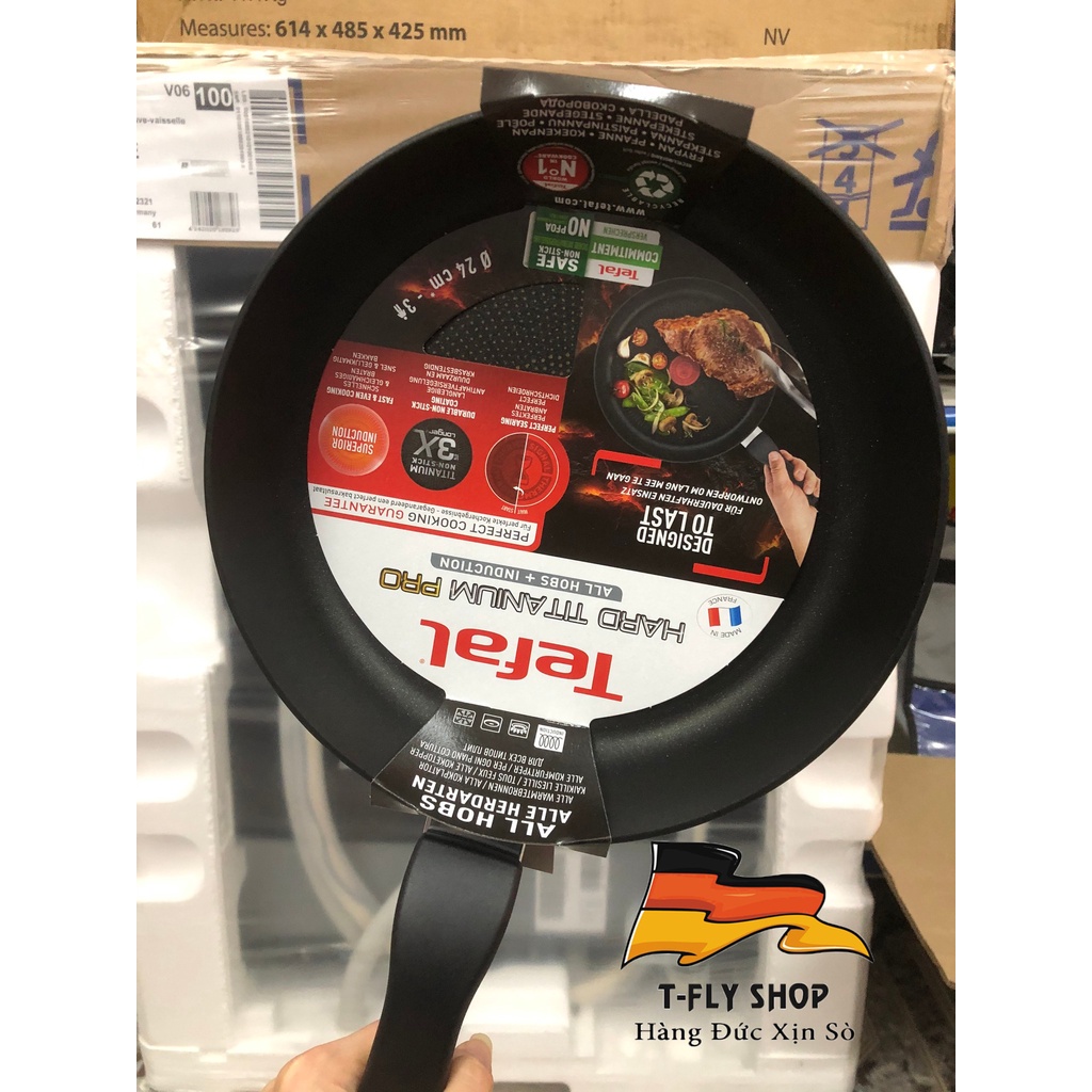 Chảo rán TEFAL HARD TITANIUM PRO Pfanne 20cm - 24cm - 28cm - Hàng Đức Chính Hãng