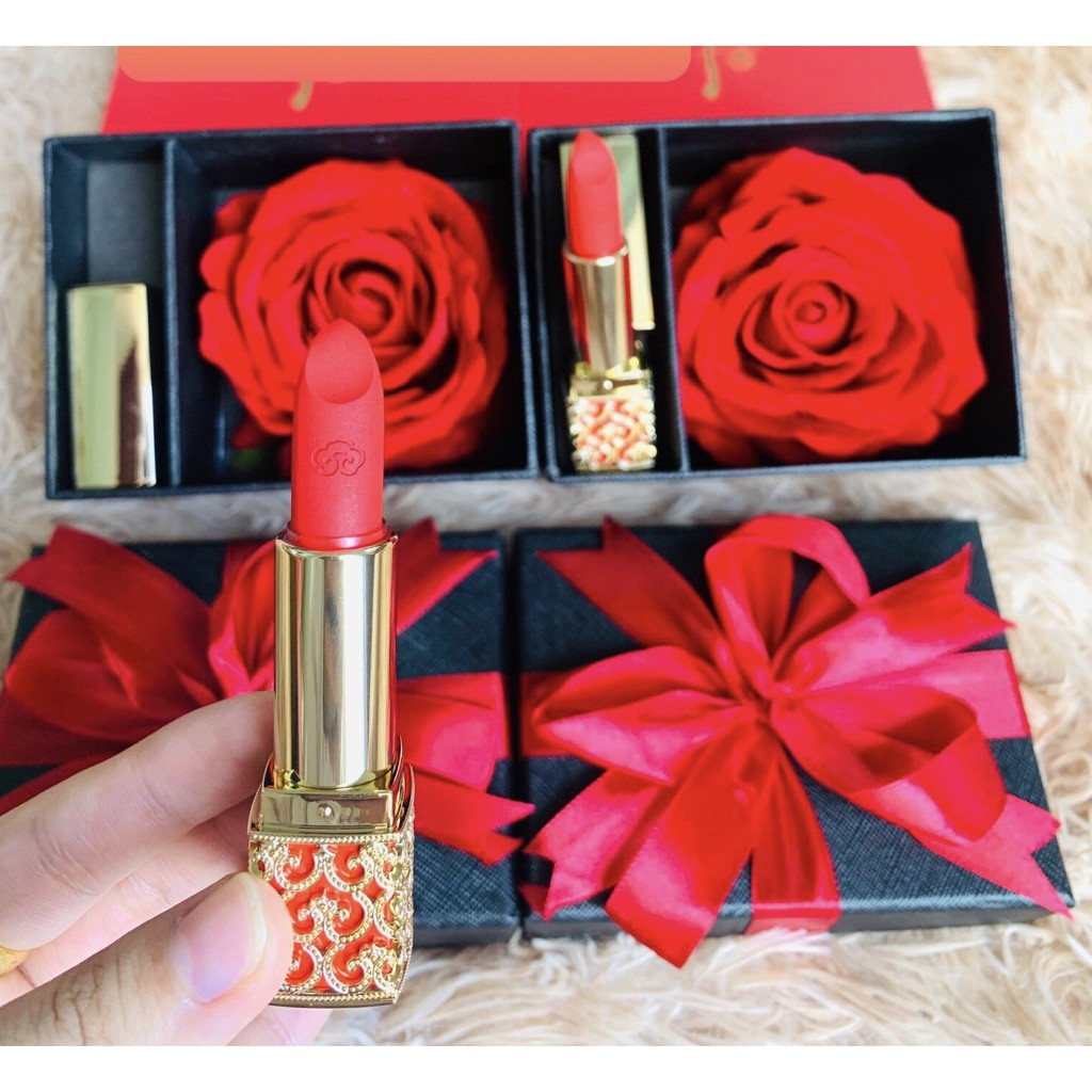 Set Son lì Whoo Velvet Lip Rouge tặng hộp hoa hồng nhung/ Món quà ý nghĩa, đẳng cấp cho phụ nữ/ OHUI công ty chính hãng