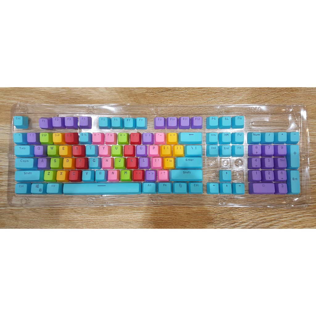 Keycap Rainbow PBT xuyên led doubleshot - nút bàn phím nhiều màu