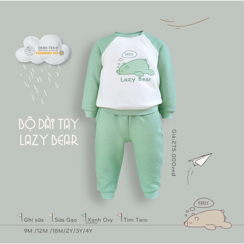 HRNEE - Bộ Dài Chần Bông Hrnee Cho Bé Trai Bé Gái- Shop NGA STONE