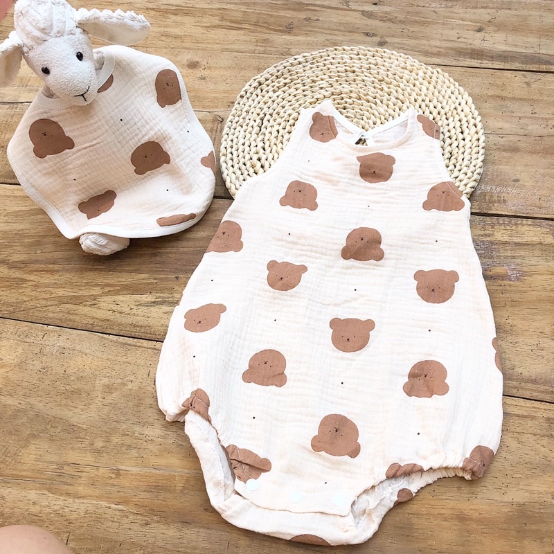 Body xô muslin siêu thoáng cho bé