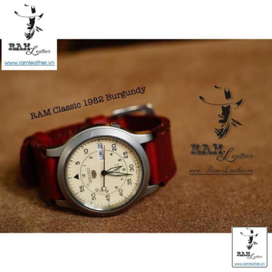 (DA BÒ CAO CẤP) Tổng hợp dây đồng hồ da bò 18 chuyên dùng cho seiko 5 quân đội (37mm) và Orient SK ,