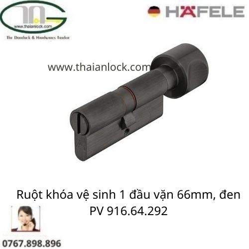 Ruột khóa wc màu đen Hafele 916.64.292