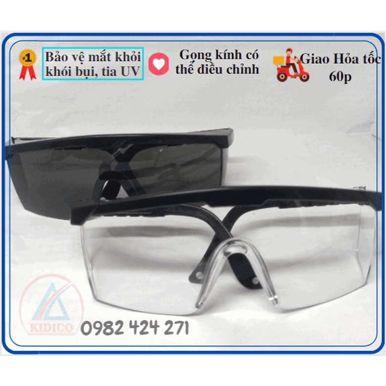 Kính bảo hộ DKT chống khói bụi, chắn tia UV ,giọt bắn bảo vệ an toàn cho mắt