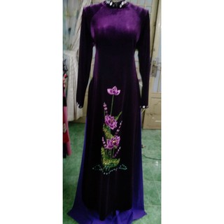 ĐẶT MAY ÁO DÀI NHUNG ĐÍNH ĐÁ PHALE