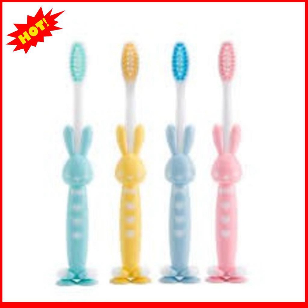 Set 4 Bàn Chải Đánh Răng Xuất Nhật Hình Thỏ, Có Nắp Bảo Vệ Sạch Sẽ Cho Bé Yêu ]