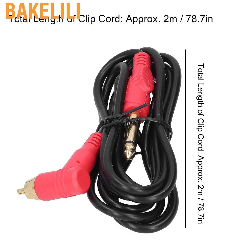 Bakelili Tattoo Machine Clip Cord Soft Silicone Power Supply Right Angle RCA Plug