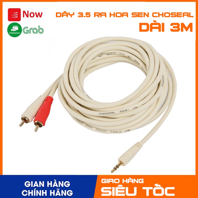 Cáp vi tính 3.5 ra 2 đầu hoa sen cao cấp CHOSEAL dài 3 mét