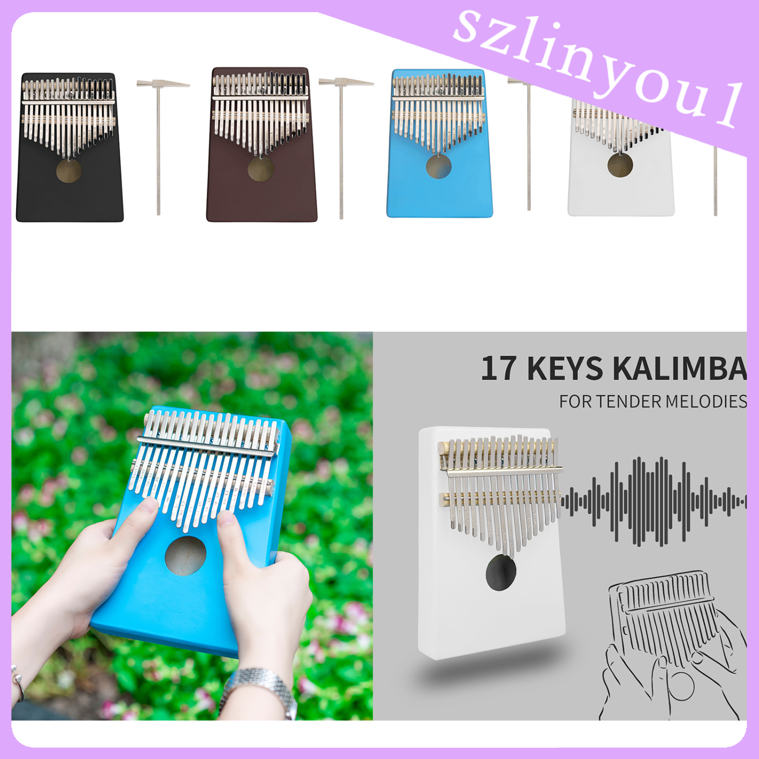 New Arrival Professional 17 Key Mini Kalimba Piano Thumb Finger Wood African Mbira Kalimba