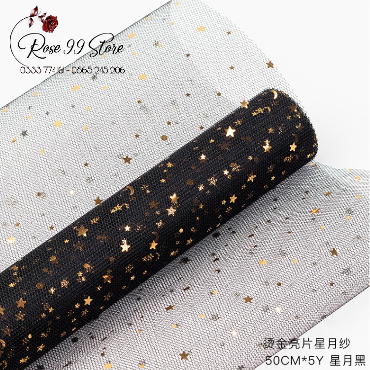 Cuộn Vải Lưới Họa Tiết Ngôi Sao 50(cm) - Phụ kiện Gói Hoa Xinh Xắn