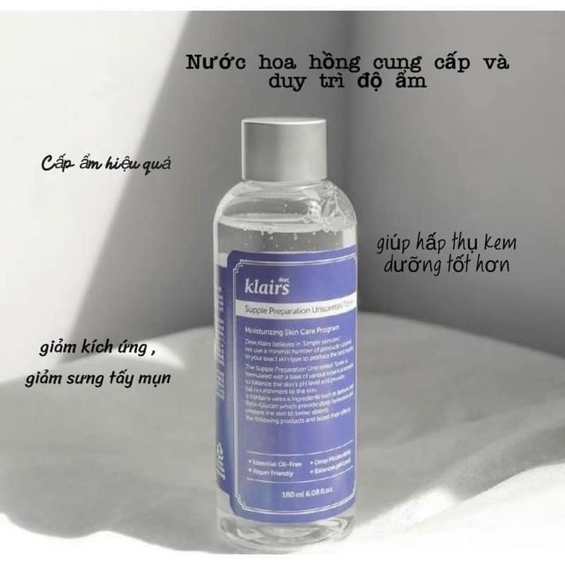 Nước Hoa Hồng Dear Klairs Supple Preparation Facial Toner 180ml - DUXBO