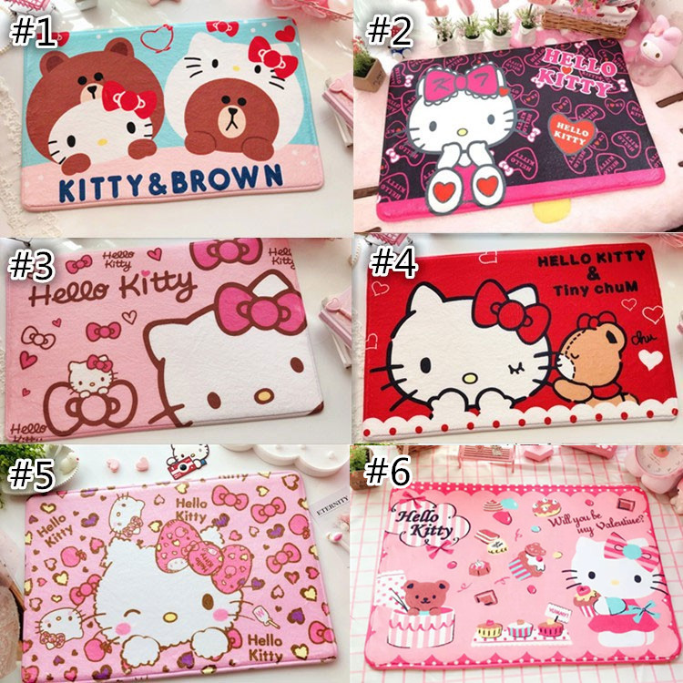 Hoạt Hình Thảm lót cửa chùi chân Chống Trượt Hình Hello Kitty