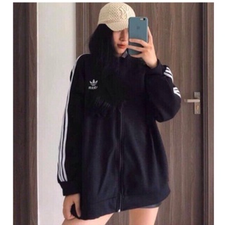 Áo khoác thể thao nữ-áo khoác nỉ 3 sọc adidas