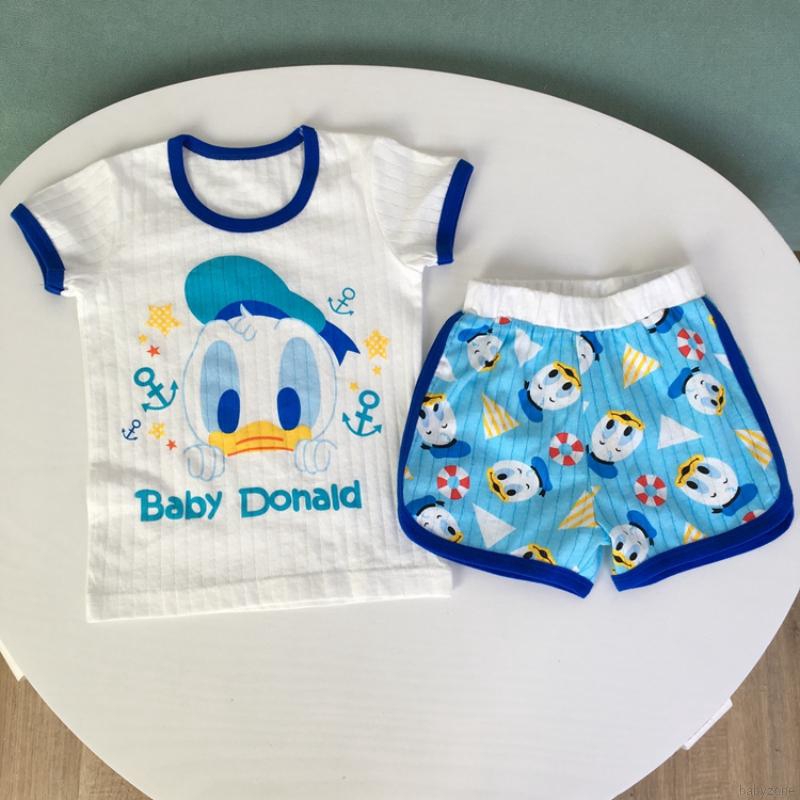 Áo Thun Cotton Ngắn Tay Thoáng Khí + Quần Short Cho Bé