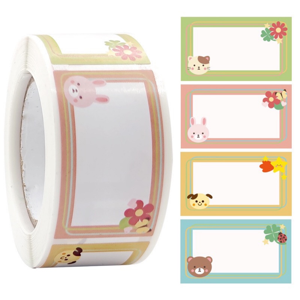 Cuộn 500 Sticker GHI TÊN/ NHÃN VỞ 2.5*4.5cm - Nhãn Dán Tự Dính Đáng Yêu 🍉Duashop🍉