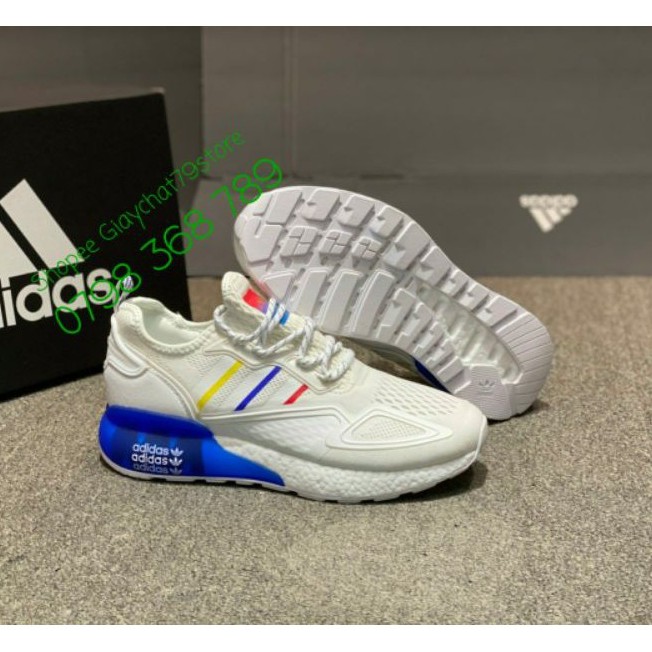 Giày Adidas ZX 2K Boost White/Blue  Men/Women