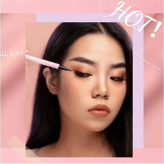 Pinkflash OhMyLine Eyeliner Làm đều màu Trang điểm mắt đen lâu trôi không thấm nước