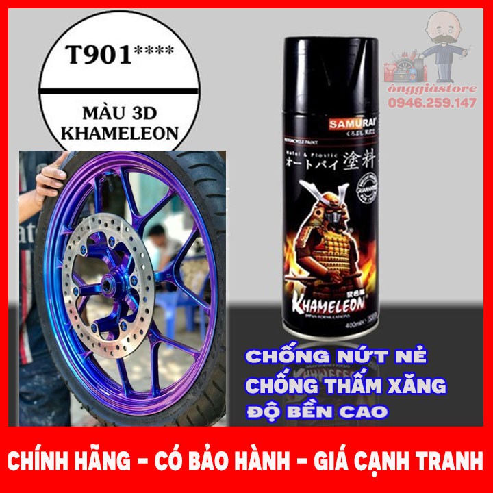 SƠN SAMURAI TITAN 3D XANH TÍM T901 NỀN ĐEN 109A ĐỂ LÊN MÀU PT311