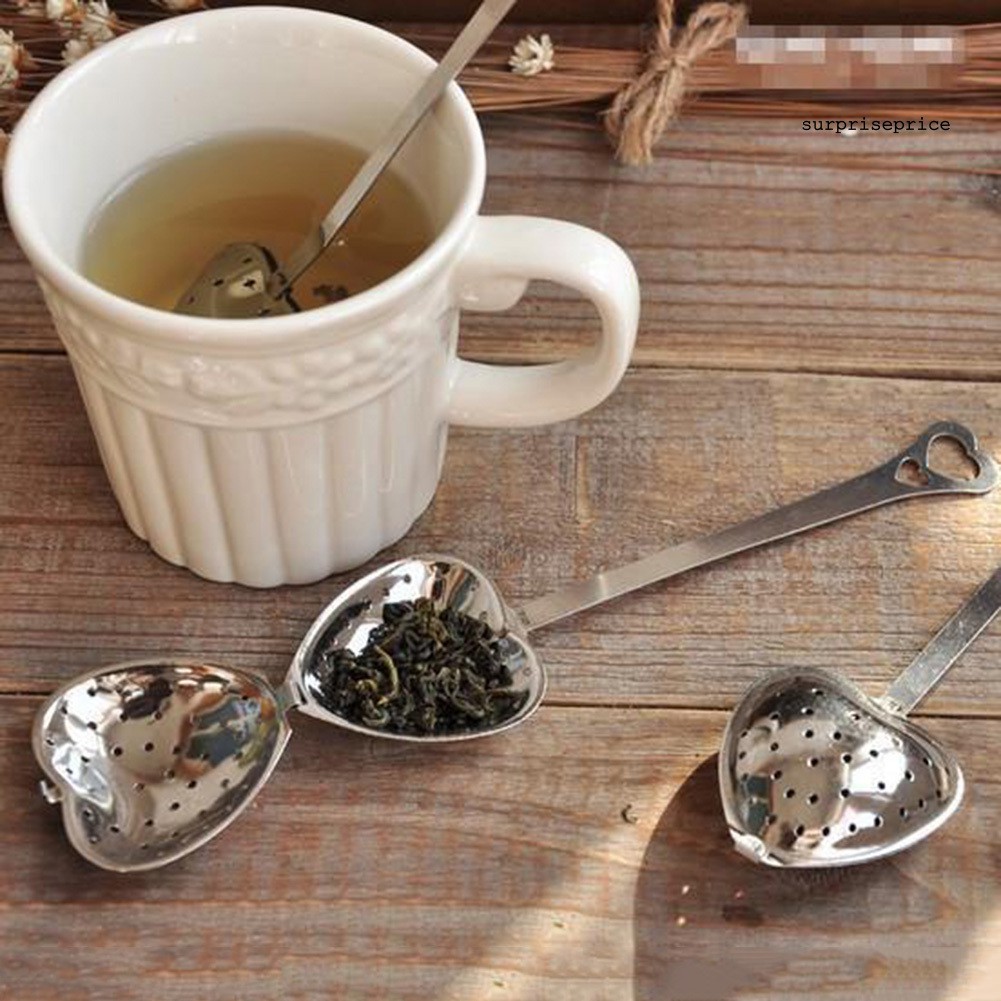 Muỗng Lọc Trà Hình Trái Tim Bằng Thép Không Gỉ