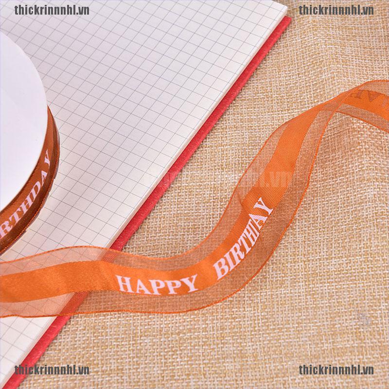 <Hot~new>Polyester Ribbon Cake Shop Baking Printed Happy Birthday Packaging Gift DIY