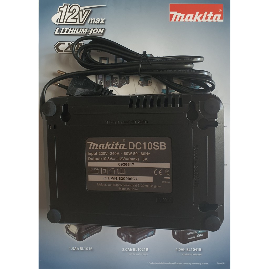 BỘ SẠC NHANH Makita 12V Max DC10SB. ĐIỆN ZIN 220V