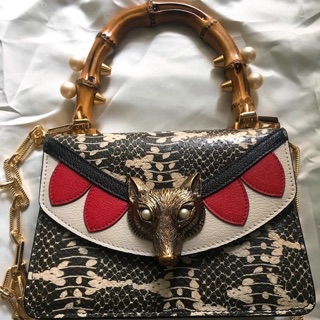 Túi GUCCI đầu cáo siêu cấp quai gỗ