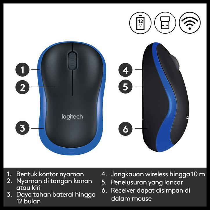 Chuột không dây Logitech M185 chính hãng 100% / M 185 màu xám