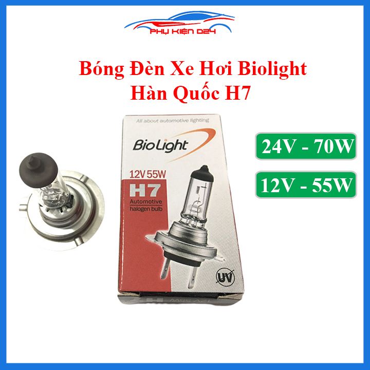 Bóng đèn Biolight cho ô tô xe hơi hàn quốc chân H7 điện áp 12V/24V