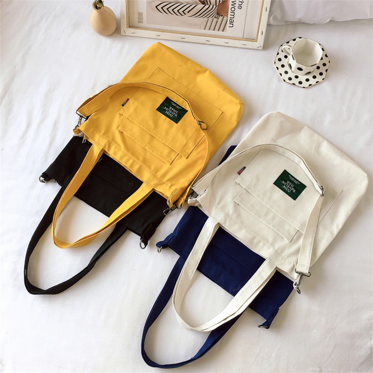 SUXI Túi vải bố phong cách Hàn Quốc hợp thời trang cho nữ