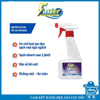 (SIÊU TẨY) Chai Xịt Tẩy Inox Sen Vòi Nhà Tắm Rỉ Sét, Cặn Canxi Trên Vòi Nước Inox Faster CS Plus 350ml