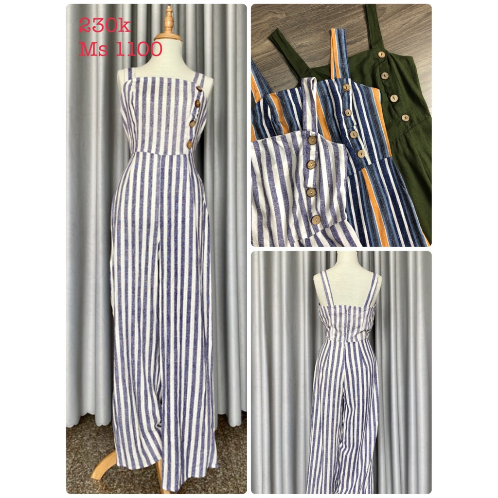 Jumpsuit ống suông dây bảng to