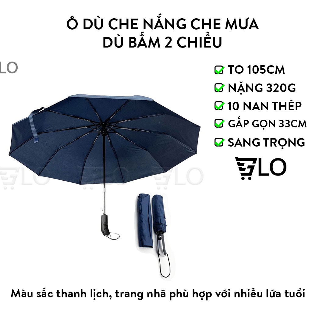 Ô Dù Che Nắng Che Mưa Dù Bấm 2 Chiều Xuất Nhật Loại 1 Cực Sang