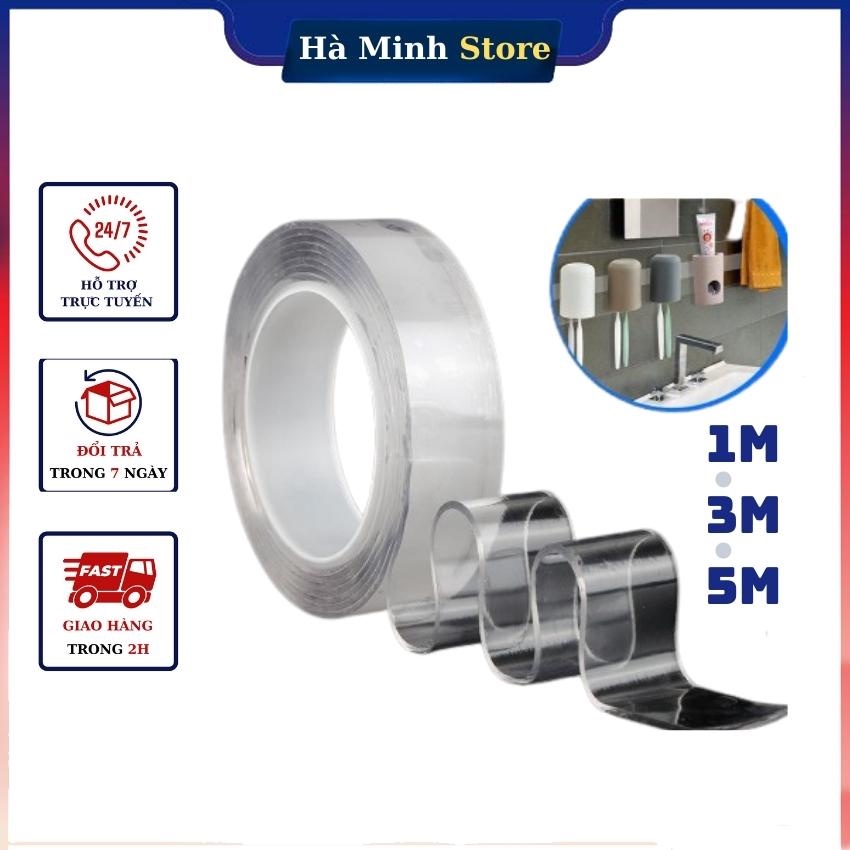 Băng Dính 2 Mặt Đa Năng Trong Suốt Siêu Dính Mọi Bề Mặt dày 2mm Băng Keo 2 Mặt Hà Minh Store