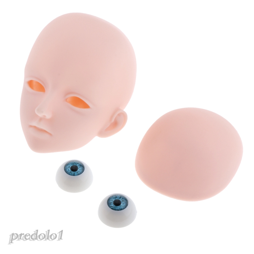 1/3 Doll Makeup Head Mold with 4D Eyes Parts Doll Making Repair Flesh-color