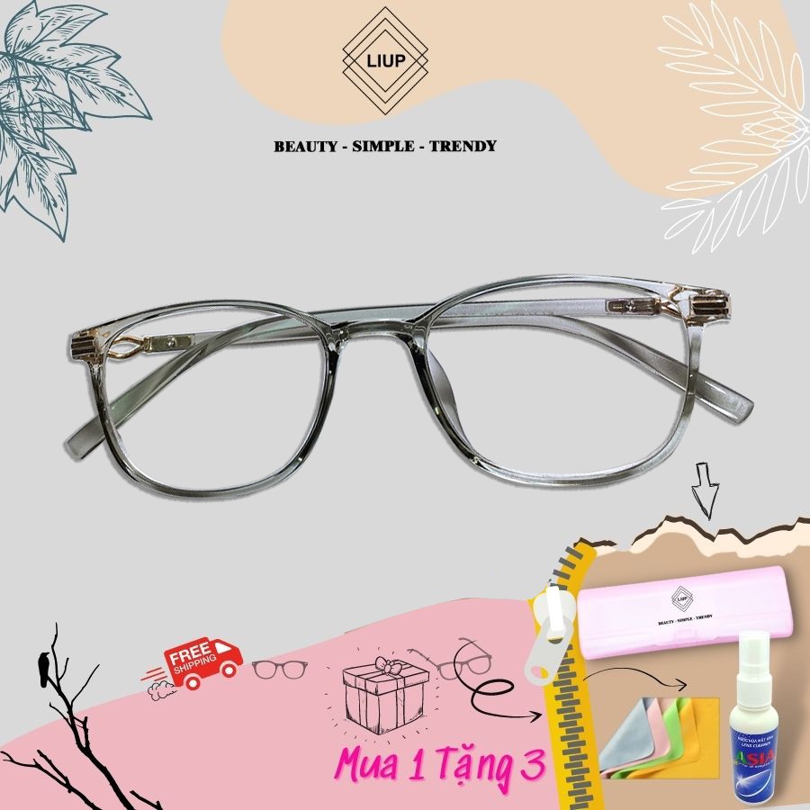 [Mã WCP04 giảm 20% đơn 100.000Đ] Gọng kính cận mắt tròn nam nữ phối kim loại Liupeyewear có thể cắt cận loạn viễn