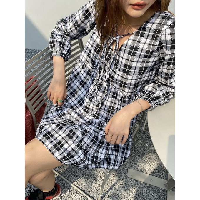 -50% Good Letter H - Đầm Babydoll Hoạ Tiết Flannel - Katy Dress