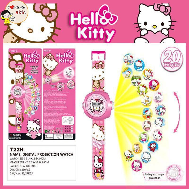 Đồng Hồ Chiếu Hình Siêu Nhân, Người Nhện, Hello Kitty, Công Chúa, Búp Bê, Minion, Chú Chó Cứu Hộ