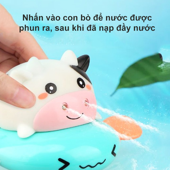 Đồ chơi nhà tắm phun nước đồ chơi thả bồn tắm, hình heo và bò vặn cót đáng yêu đủ màu sắc cho bé Baby-S – SDC057