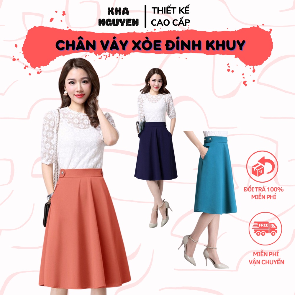 Chân Váy Xòe Ngắn 💖KHA NGUYEN💖 Chân Váy Xòe Dáng Ngắn Chữ A Nhẹ Nhàng Nữ Tính - Thiết Kế Cao Cấp