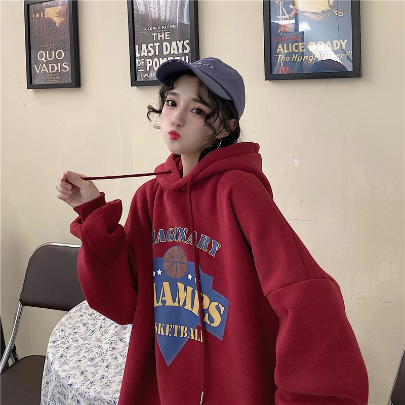Áo hoodie nữ form rộng, áo hoodie nữ form rộng oversize có mũ màu xanh mặc nhà đi chơi đi học ulzzang hàn quốc | BigBuy360 - bigbuy360.vn