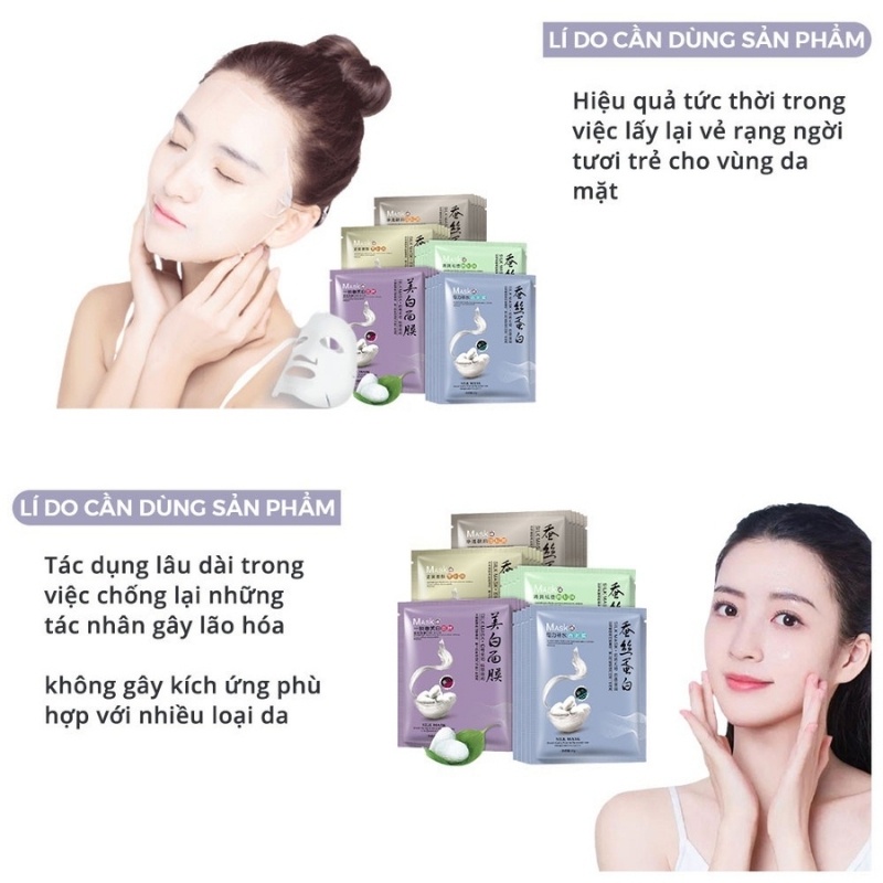 Mặt Nạ Giấy Dưỡng Da Mụn Cấp Ẩm Tơ Tằm SILK MASK BIOAQUA - HOMIKA - MN02