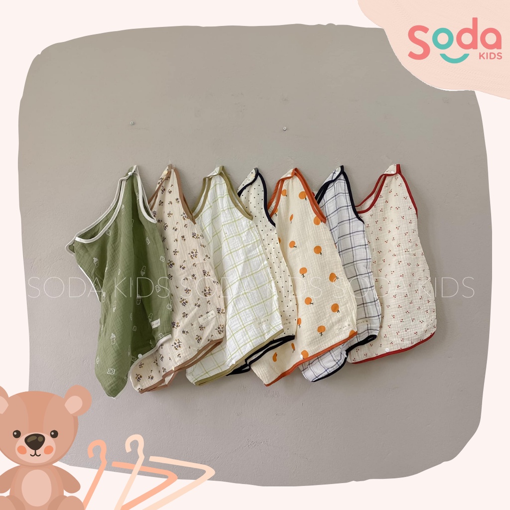 (Hàng thiết kế) Túi mặc đi ngủ cho bé vải xô Muslin (Nhiều màu )