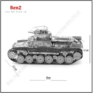 Mô hình 3D kim loại Xe tăng type 97 - Mô hình lắp ráp 3d kim loại xe tăng