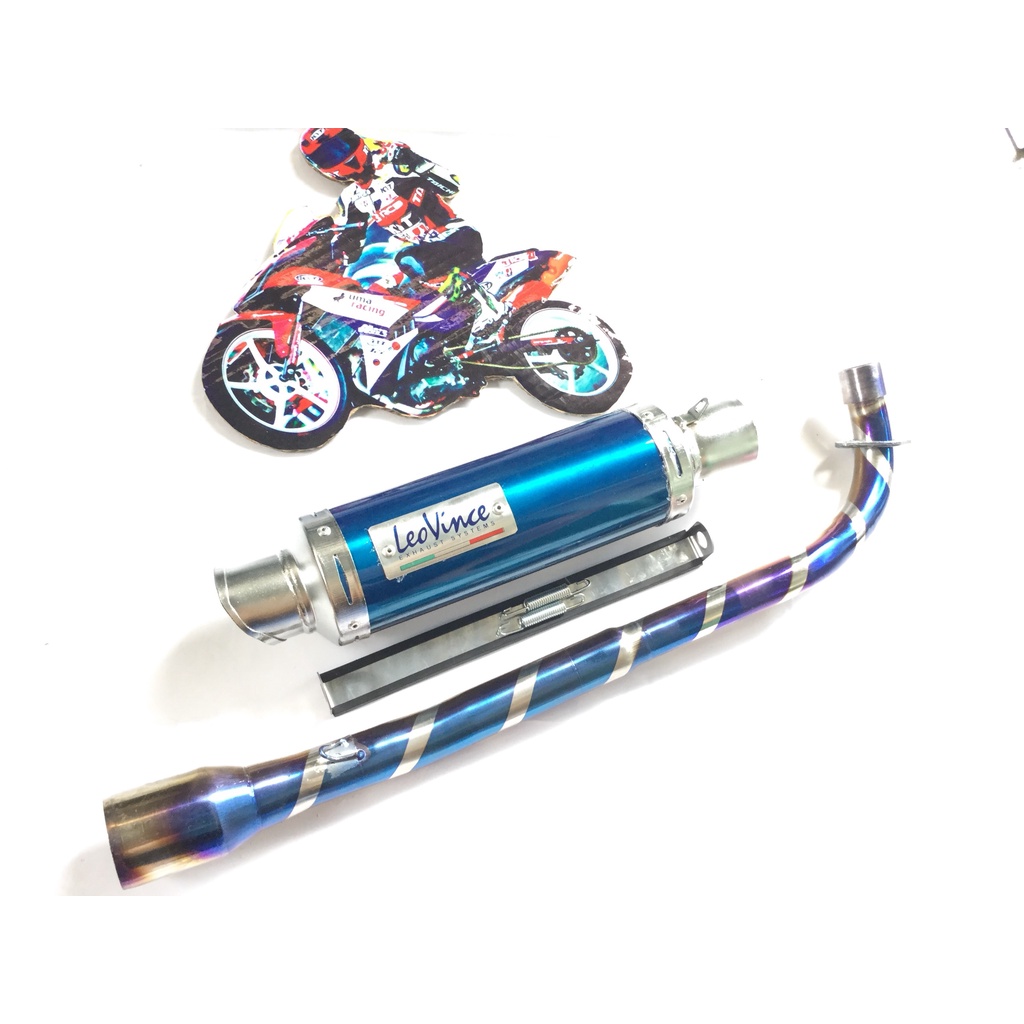 Pô leovince XANH cổ titan GẮN NHIỀU LOẠI XE
